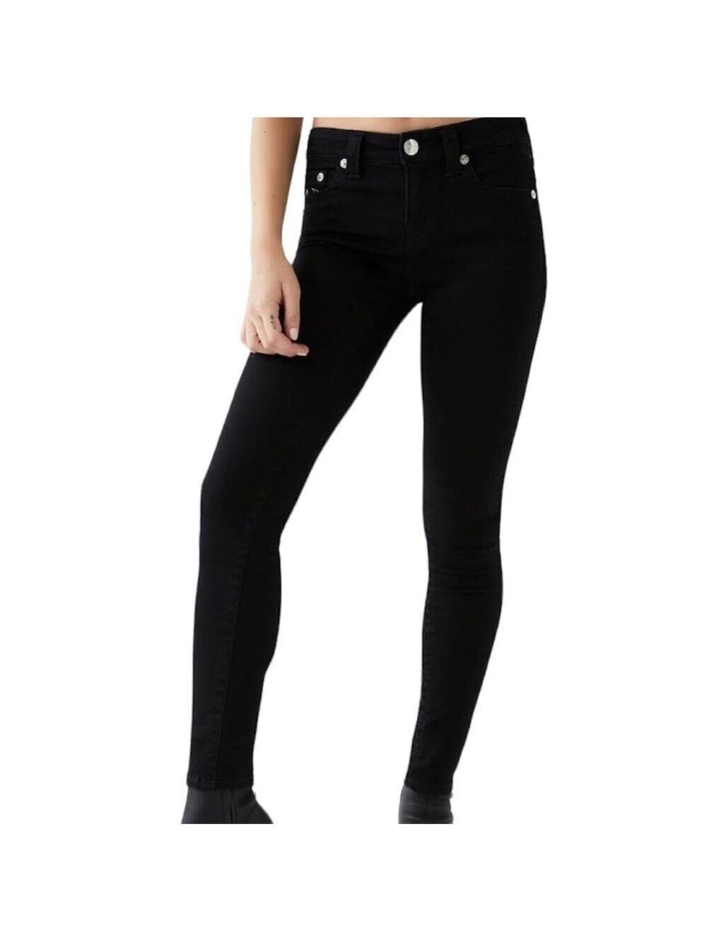 TRUE Religion Jennie Curvy Skinny Black Jeans Size 36